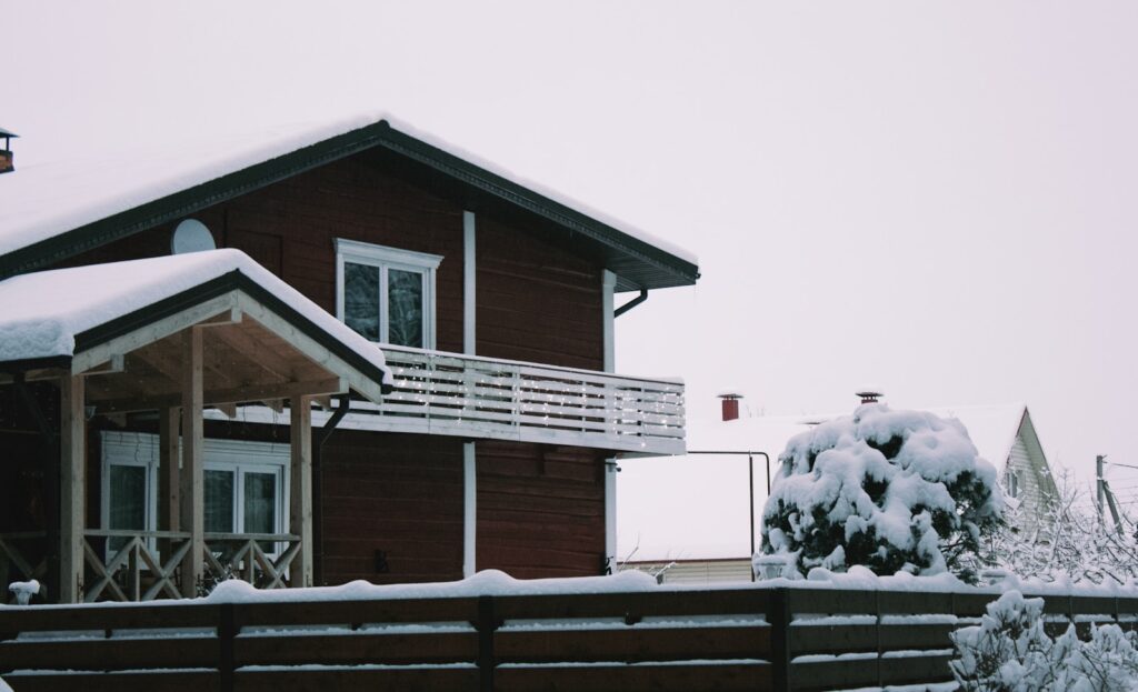 white and brown wooden house